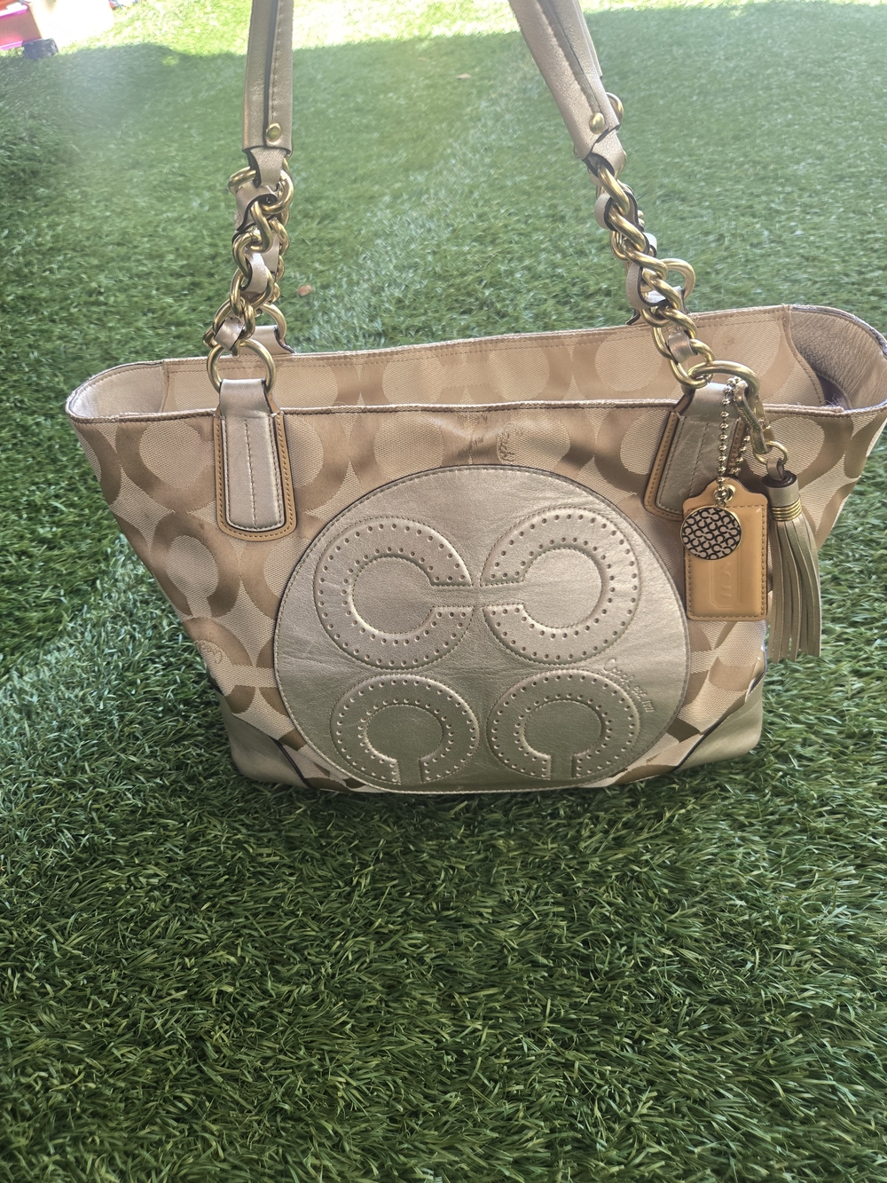 Coach Colette Signature Op Art Sateen Large Tote Bag (Style 16487